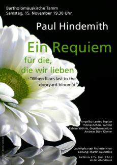 Plakat zum Konzert „When lilacs last in the dooryard bloom'd“ am 15.11.2014