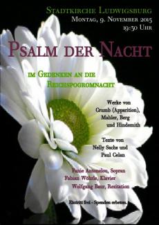 Plakat zum Konzert „Psalm der Nacht“ am 09.11.2015