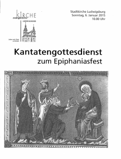Plakat zum Gottesdienst mit Kantate BWV 65 am 06.01.2015