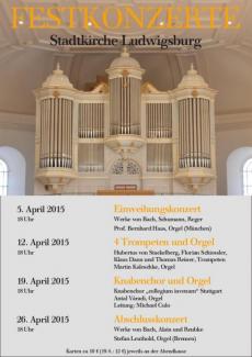 Plakat zum Konzert „Orgelfestwochen 2015“ am 26.04.2015