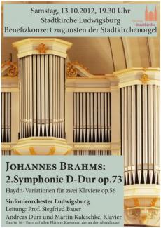 Plakat zum Konzert „Werke von Johannes Brahms” am 13.10.2012