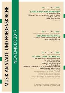 Plakat zu Konzerten im November 2017 in der Stadtkirche und der Friedenskirche Ludwigsburg