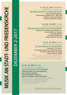 Plakat zu Konzerten im Dezember 2017 in der Stadtkirche und der Friedenskirche Ludwigsburg