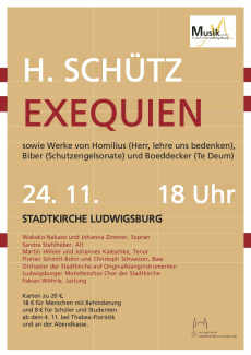 Konzert Schütz: Exequien, 24.11.2024, Stadtkirche Ludwigsburg