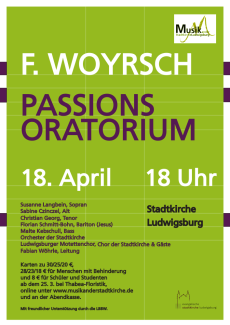 Plakat F. Woyrsch: Passionsoratotium am 18.04.2025