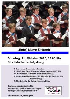 Plakat für das Konzert „Blume für Bach“ am 11.10.2015