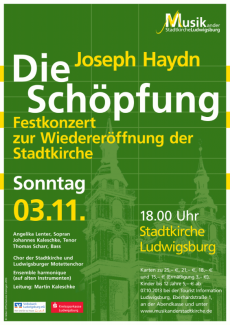 Plakat zum Konzert „Joseph Haydn: Die Schöpfung” am 03.11.2013