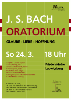 Plakat zum Konzert „Glaube - Liebe - Hoffnung” am 24.03.2019 in der Friedenskirche Ludwigsburg
